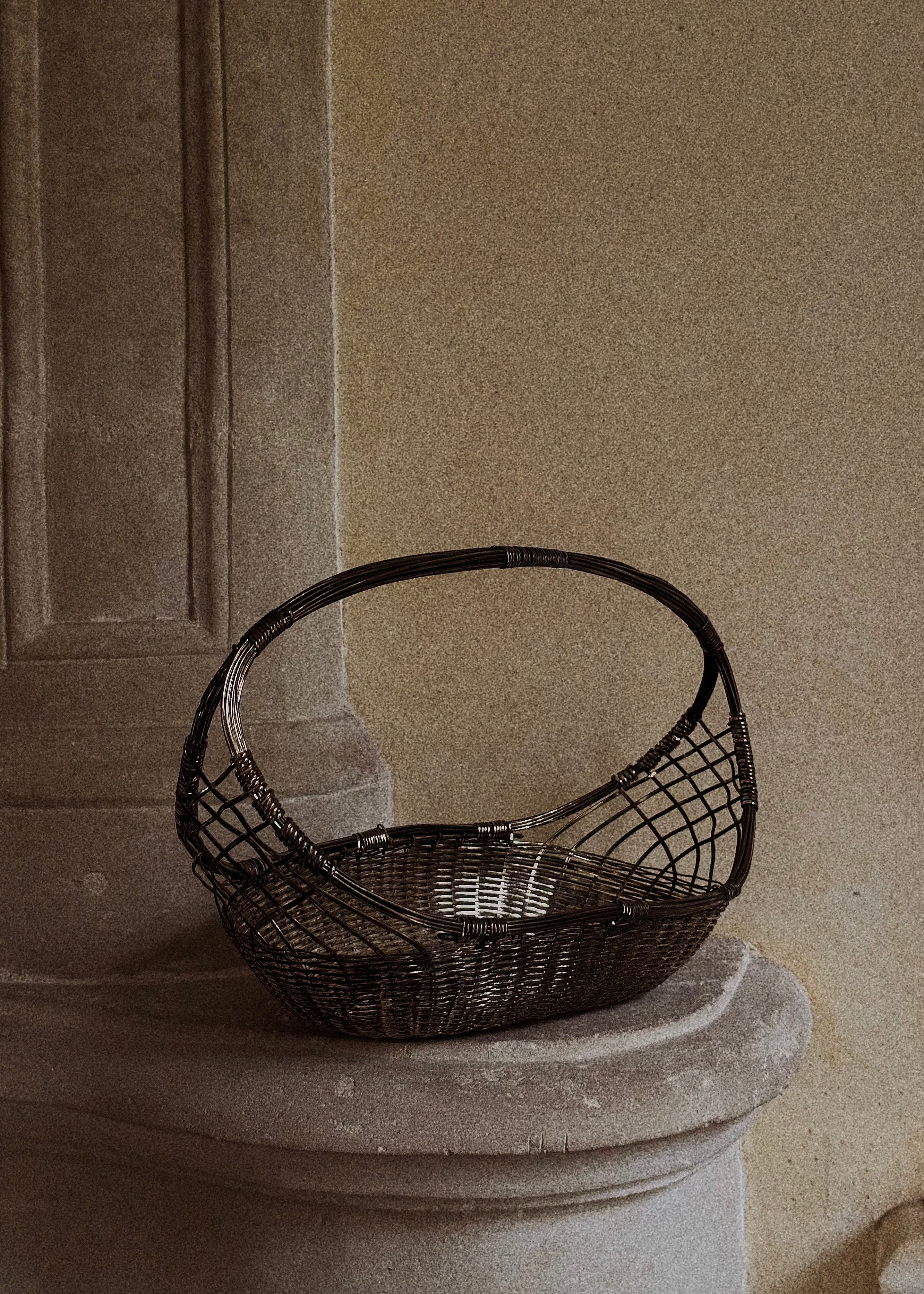 Panier argent Tressé