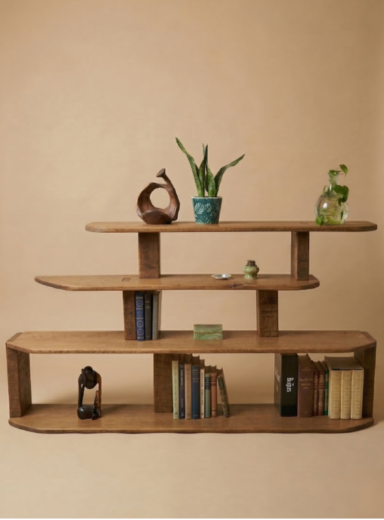 Etagère Design Brutaliste (bois massif)