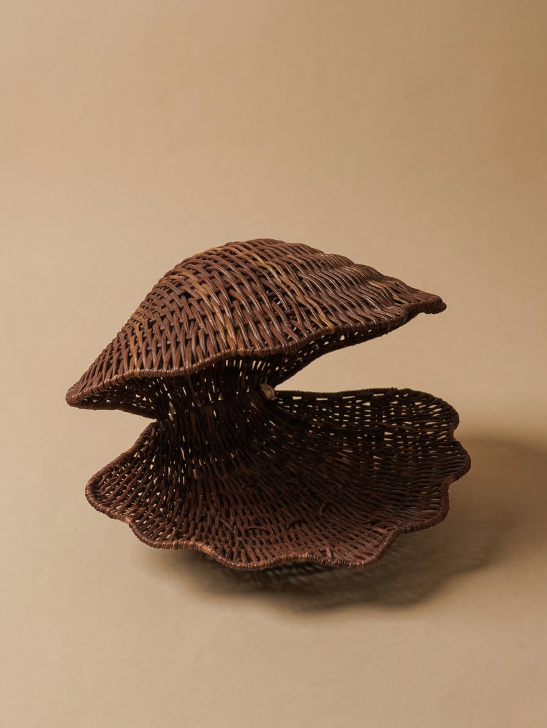 Panier Coquillage en osier tressé