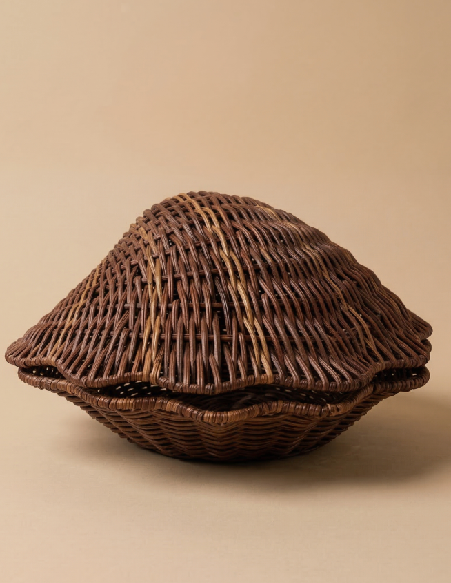 Panier Coquillage en osier tressé
