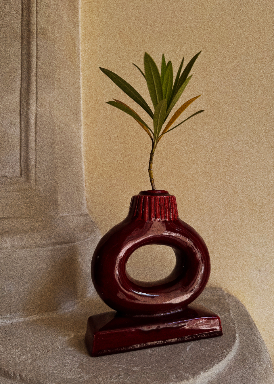 Bougeoir / Soliflore Anneau rouge
