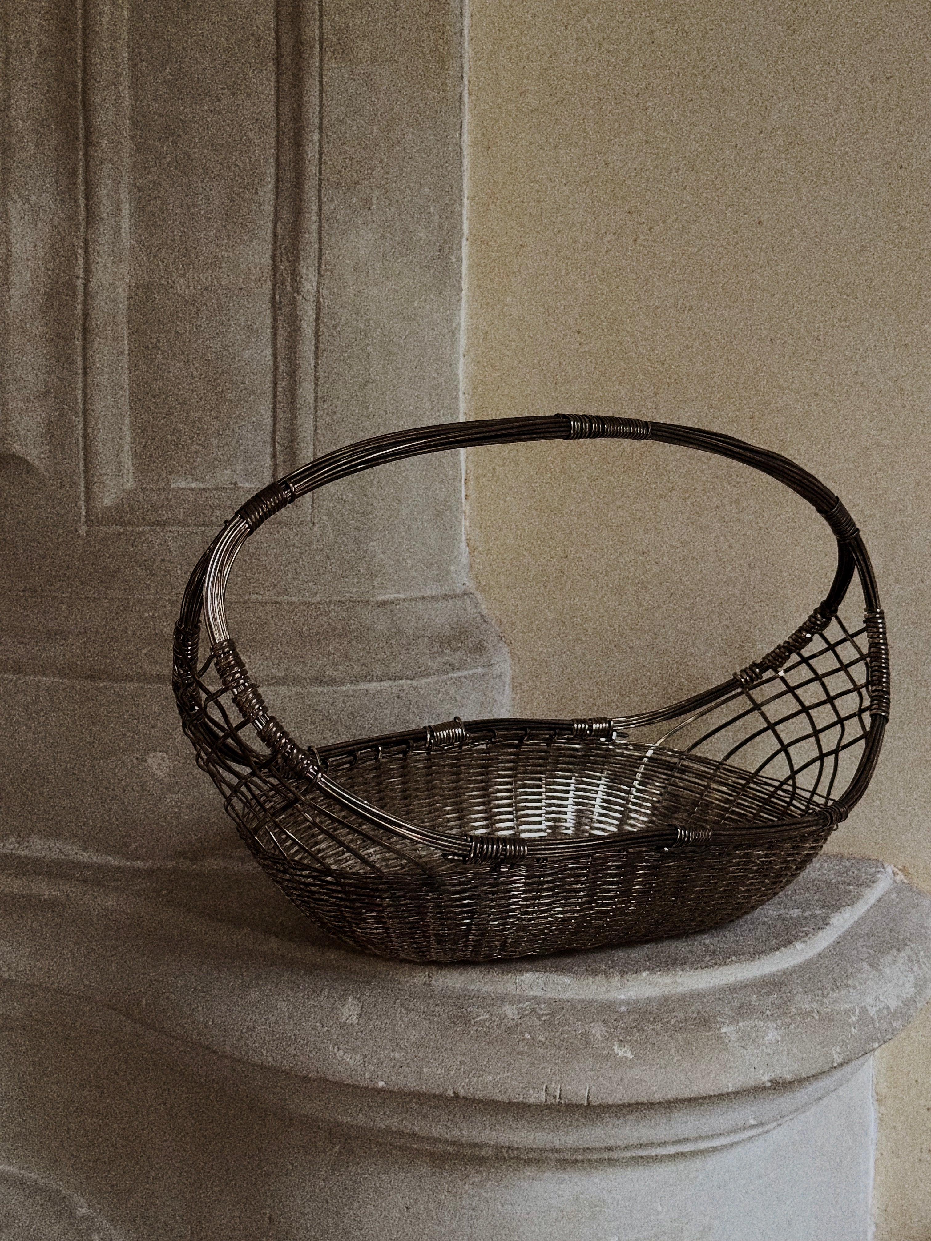 Panier argent Tressé