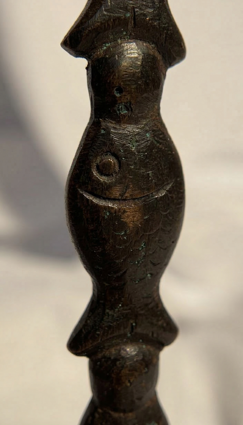 Bougeoir Sculptural "Poissons" – Bronze Patiné