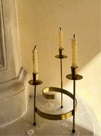 Bougeoir Spiral en laiton doré